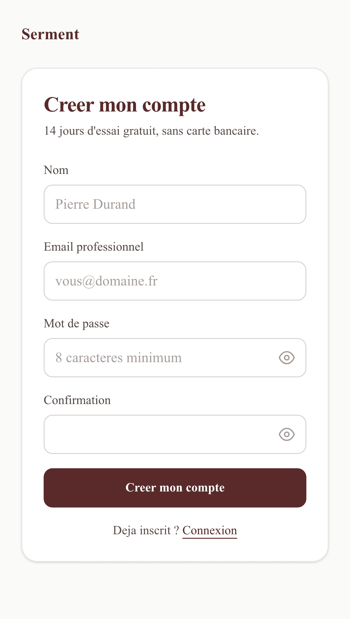 Votre compte en deux minutes
